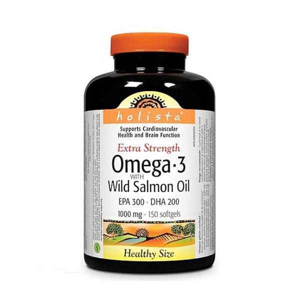 Holista Omega-3 with Wild Salmon Oil 1000 mg Extra Strength 150 Capsules