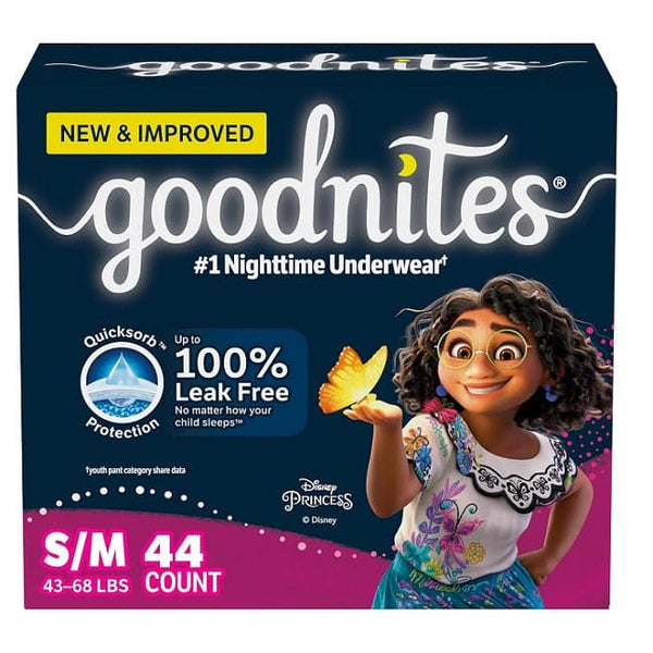 Huggies Goodnites Girls Nighttime Underwear Small/Medium 44 Count