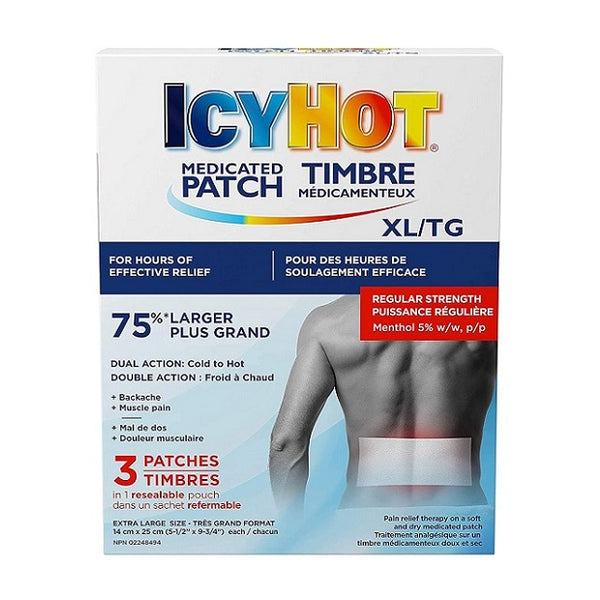 Icy Hot Medicated Back Patched 3 Extra Large