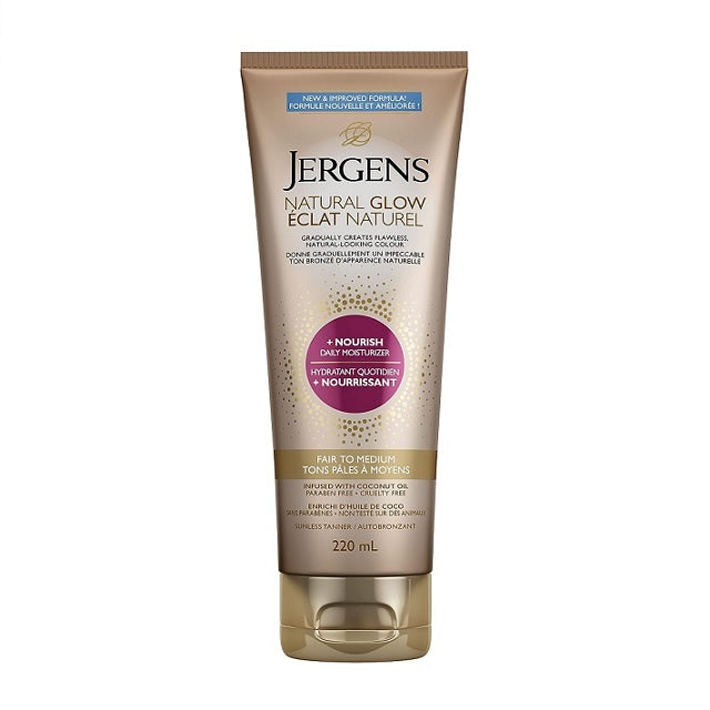Jergens Natural Glow + Nourish Daily Moisturizer Fair To Medium 220mL