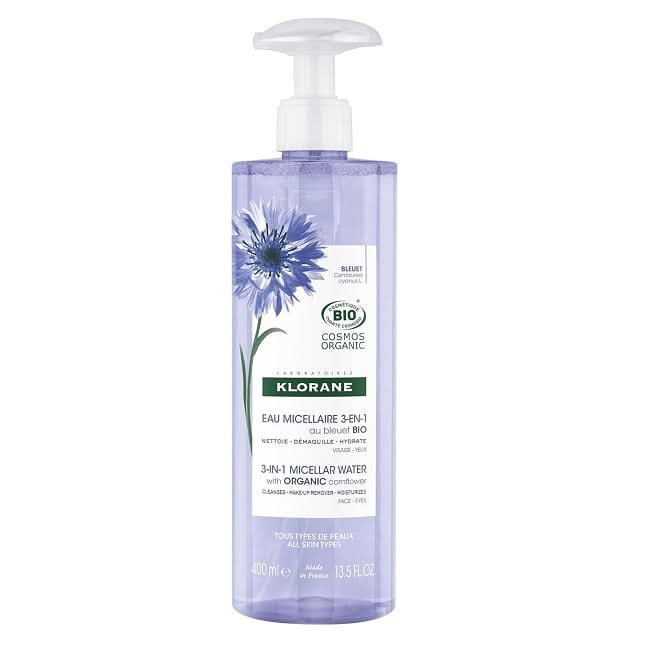 Klorane 3 In 1 Micellar Water With Organically Farmed Cornflower 400mL - HaloHealthcare.com