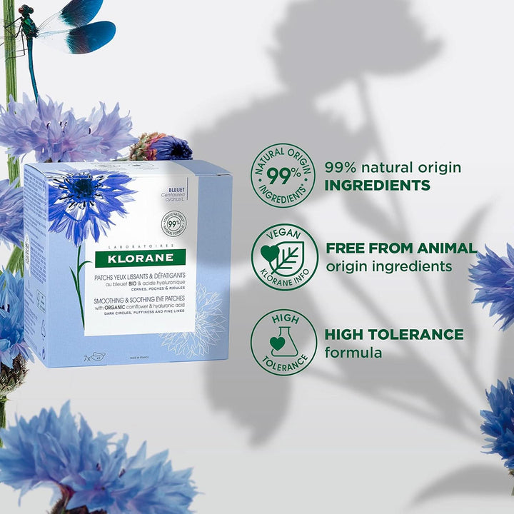 Klorane Smoothing & Soothing Eye Patches with Organic Cornflower 7x2 Patches - HaloHealthcare.com
