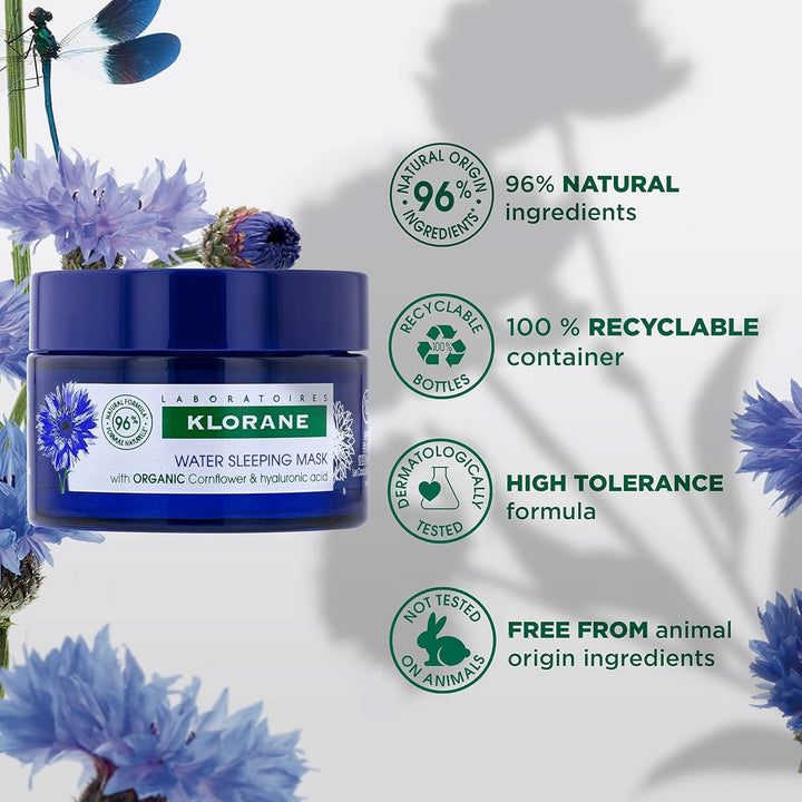Klorane Water Sleeping Mask With Organic Cornflower & Hyaluronic Acid 50mL - HaloHealthcare.com