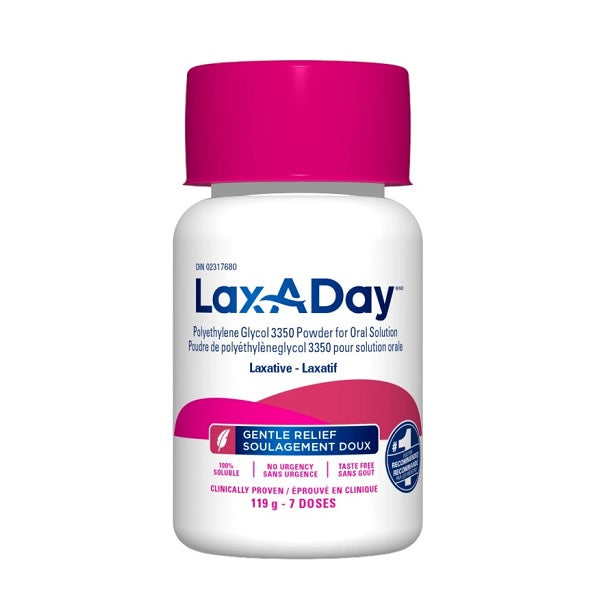 Lax-A-Day Laxative Polyethylene Glycol Powder For Oral Solution 119g 7 Doses