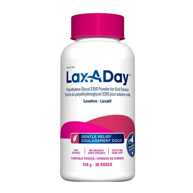Lax-A-Day Laxative Polyethylene Glycol Powder For Oral Solution 510g 30 Doses