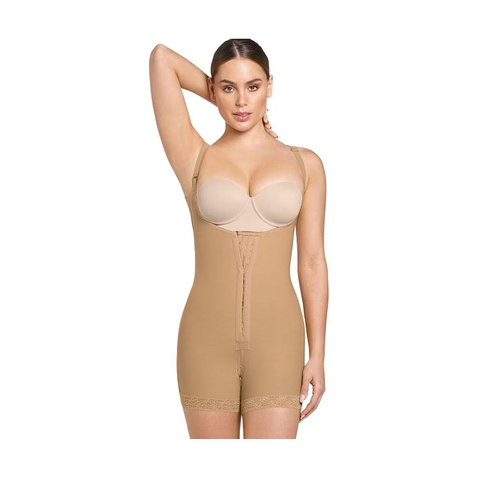 Leonisa Post surgical Short Girdle with Front Hook and Eye Closure Nude