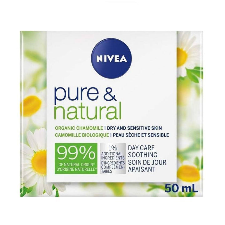 NIVEA Pure & Natural Soothing Day Care for Dry and Sensitive Skin 50mL