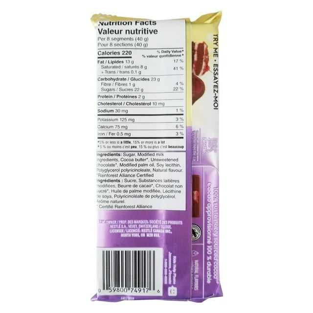 Nestle Aero Truffle Nanaimo Chocolate Bar