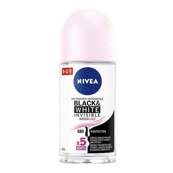 NIVEA Black & White Invisible 48H Protection Roll-on Anti-Perspirant - Water Lily 50mL