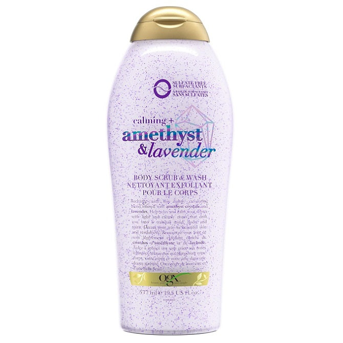 OGX Calming + Amethyst & Lavender Body Scrub & Wash 577mL