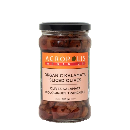 Acropolis Organic Kalamata Sliced Olives 315mL - Halohealthcare