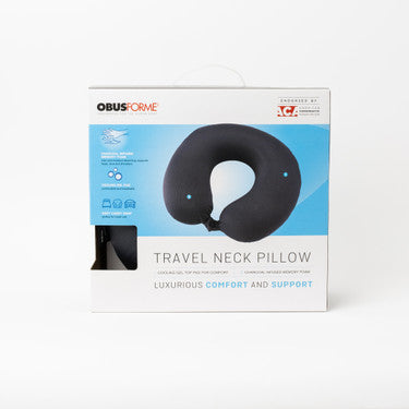 ObusForme Charcoal Travel Neck Pillow packaging