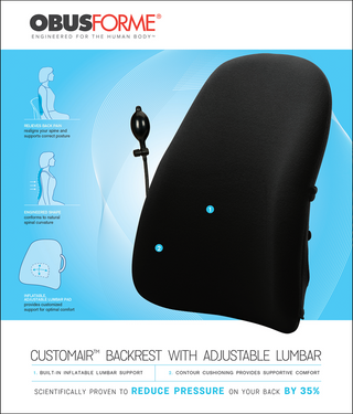 ObusForme CustomAIR Backrest with Adjustable Lumbar instructions impact