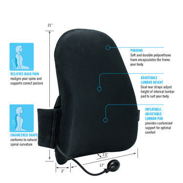 ObusForme CustomAIR Backrest with Adjustable Lumbar instructions