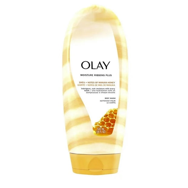 Olay Moisture Ribbons Plus Body Wash 532mL - Shea + Manuka Honey