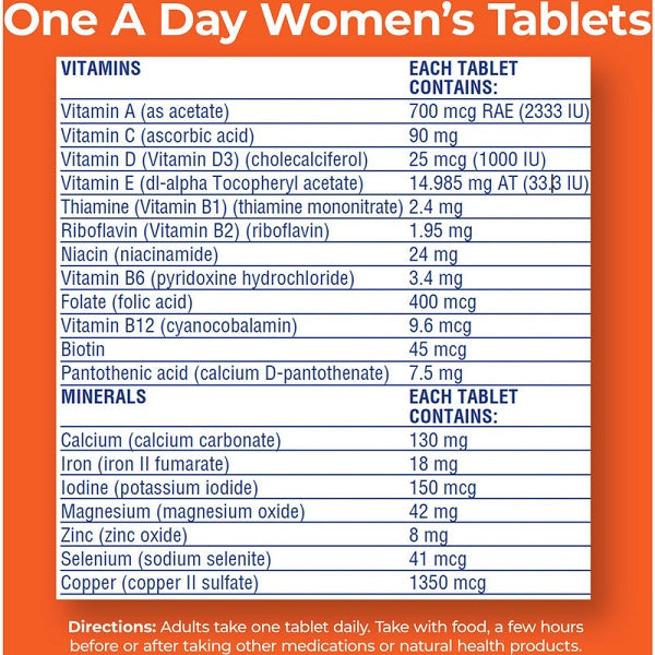 One A Day Women's Complete Multivitamins Tablets -90 