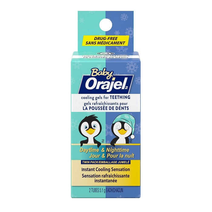 Orajel Baby Daytime and Nighttime Cooling Gels for Teething Infants 2 X 5.1g