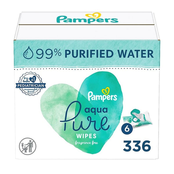 Pampers Purified Water Aqua Baby Wipes 336