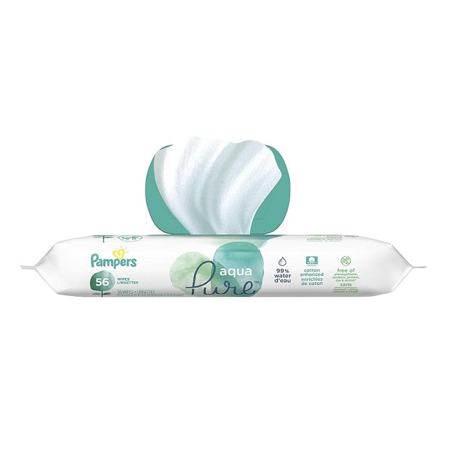 Pampers Purified Water Aqua Baby Wipes 56