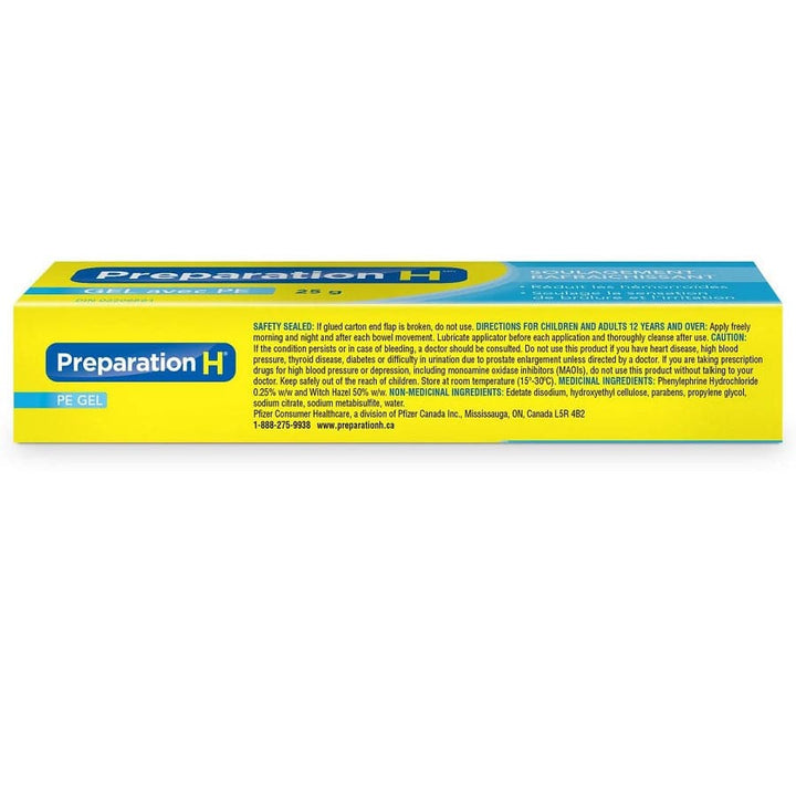 Preparation H PE Gel Cooling Relief 25g Info