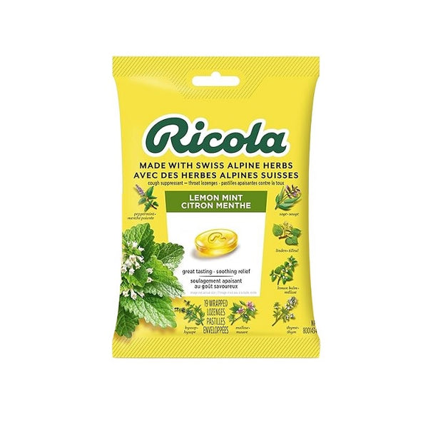 Ricola Lemon Mint Throat Drops - 19 Lozenges