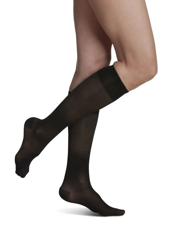 Sigvaris Women Sheer Fashion Compression Socks Knee High 15-20mmHg Black