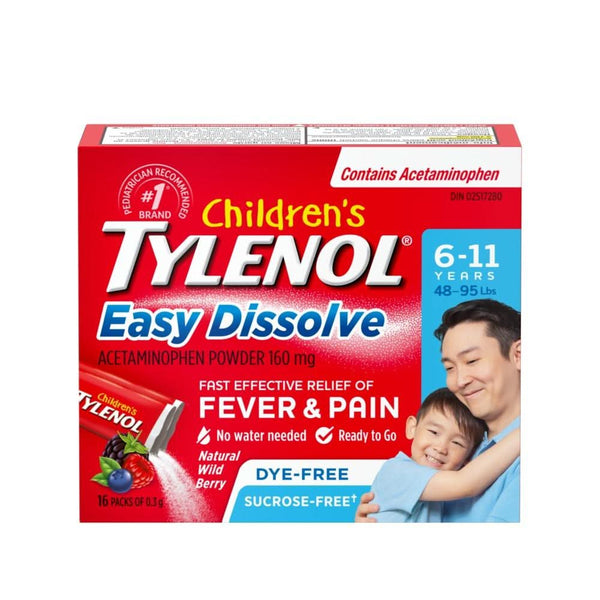 Tylenol Child Fever & Pain Easy Dissolve 160mg 16 Packs - Halohealthcare.com