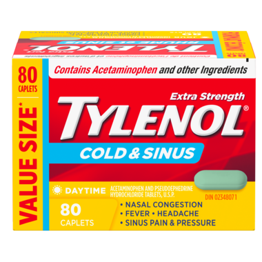 Tylenol Cold & Sinus Extra Strength Daytime 80 Caplets - Halohealthcare.com