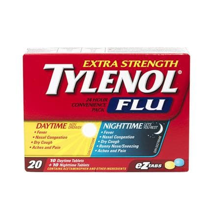 Tylenol Flu Extra Strength Day & Night 10+10 Tabs - Halohealthcare.com