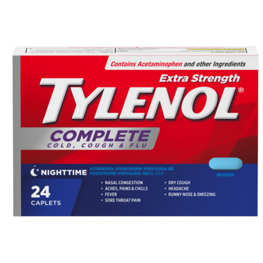 Tylenol Complete Extra Strength Nighttime 24 Caplets - Halohealthcare.com