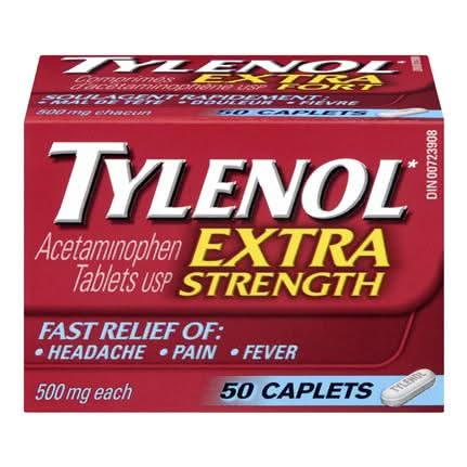 Tylenol Extra Strength 500mg Caplets 50 - Halohealthcare.com