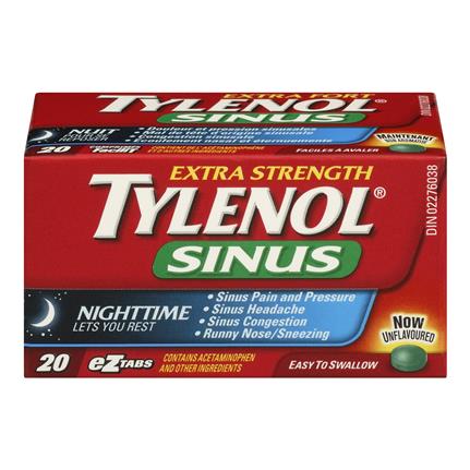 Tylenol Sinus Extra Strength Night Time 20 Tabs - Halohealthcare.com