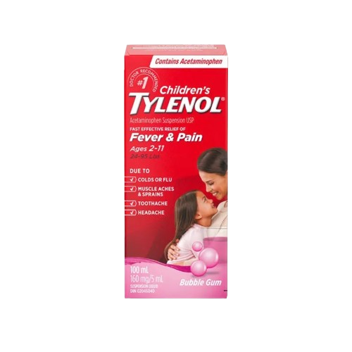 Tylenol Children Fever & Pain 160mg/5mL Bubble Gum 100mL - Halohealthcarec.om