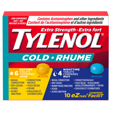 Tylenol Cold Extra Strength Dayime & Nighttime Ez Tabs 10 - Halohealthcare.com