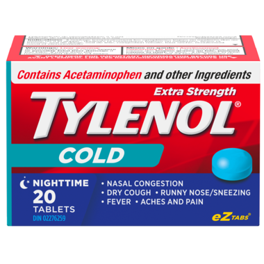 Tylenol Cold Extra Strength Nighttime Tabs 20 - Halohealhcare.com