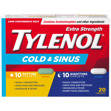 Tylenol Cold & Sinus Daytime & Nighttime Caplets (Various Sizes)