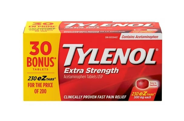 Tylenol Extra Strength 500 mg EZ Tabs (Various Sizes ) - HaloHealthcare.com