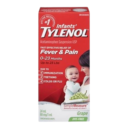 Tylenol Infants Drop Dye-Free White Grape - Halohealthcare.com