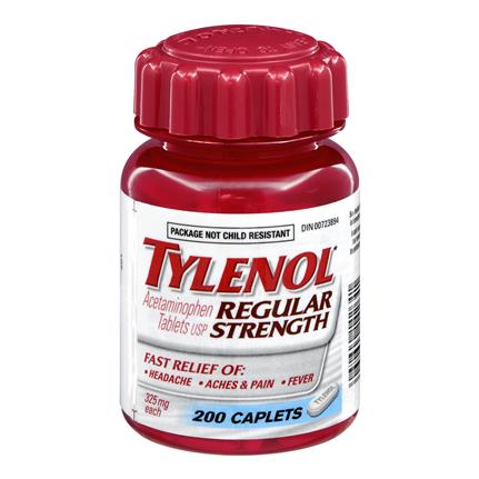 Tylenol Regular Strength 325mg 200 Caplets - Yeswellness.com