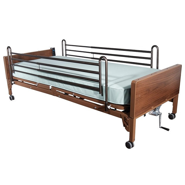 Ultra-Light Full-Electric Bed with Half Rails and 80" Therapeutic Support Mattress