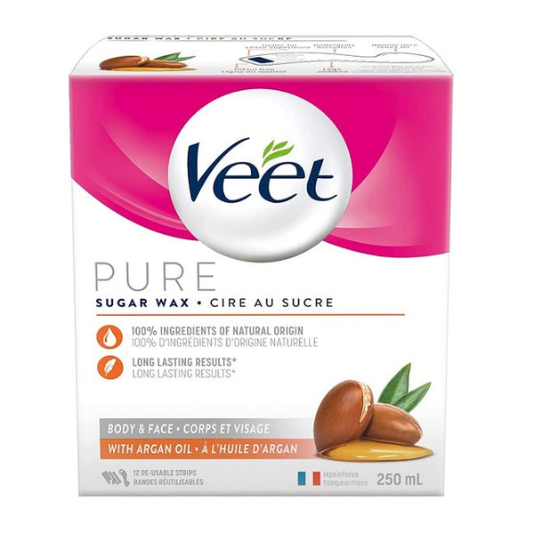Veet Pure Sugar Wax Kit with Argan Oil 250mL