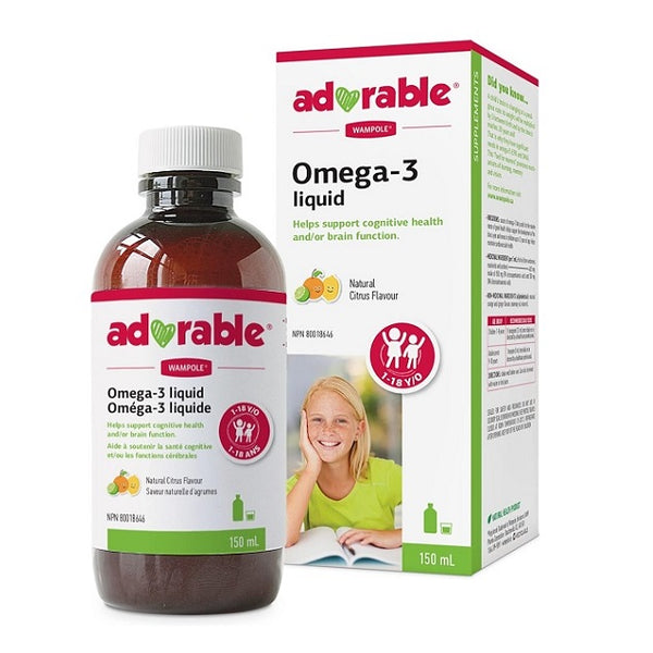 Wampole Adorable Omega-3 Liquid Citrus Flavour 150mL