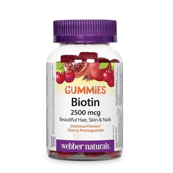 Webber Naturals Biotin 10,000mcg Gummies Cherry Pomegranate 30 Gummies