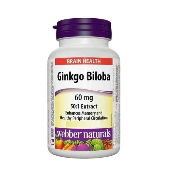 Webber Naturals Ginkgo Biloba Extract 60mg 180 Tablets