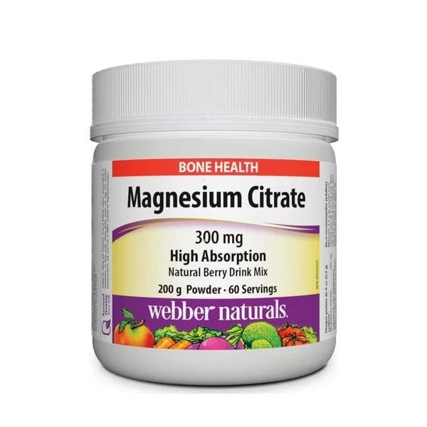 Webber Naturals Magnesium Citrate 300mg 200g Powder