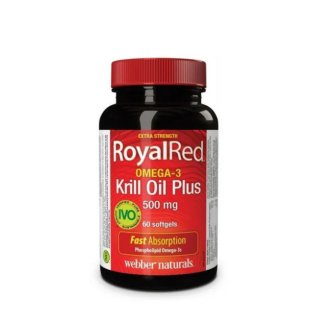 Webber Naturals RoyalRed Extra Strength Omega-3 Krill Oil Plus 500mg 60 Capsules