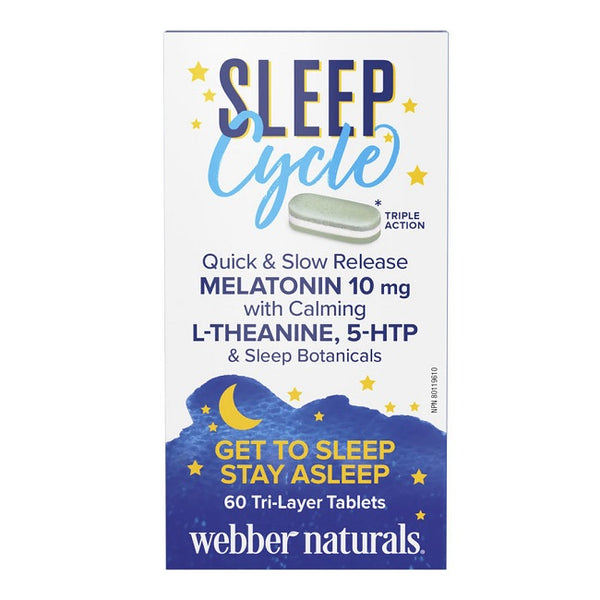 Webber Naturals Sleep Cycle Melatonin with L-Theanine 60 Tablets