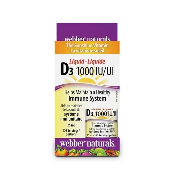 Webber Naturals Vitamin D3 Liquid 1000 IU 25 mL