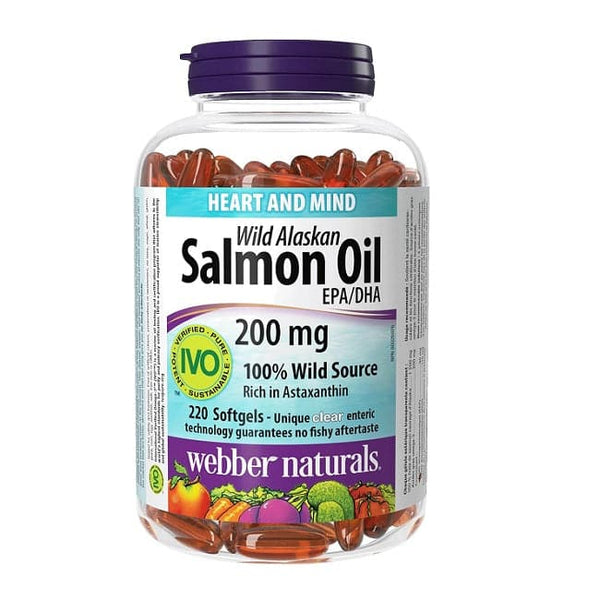 Webber Naturals Wild Alaskan Salmon Oil EPA/DHA 200mg 220 Capsules