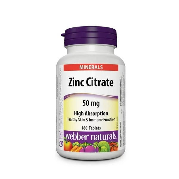 Webber Naturals Zinc Citrate 50mg 180 Tablets